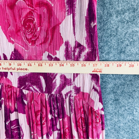 NEWPORT NEWS Easy Style Maxi Dress Sleeveless Floral Drop Waist Rayon Size 10 - Picture 6 of 8